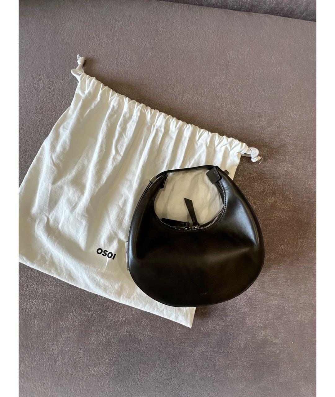 OSOI Коричневая кожаная сумка с короткими ручками, фото 2