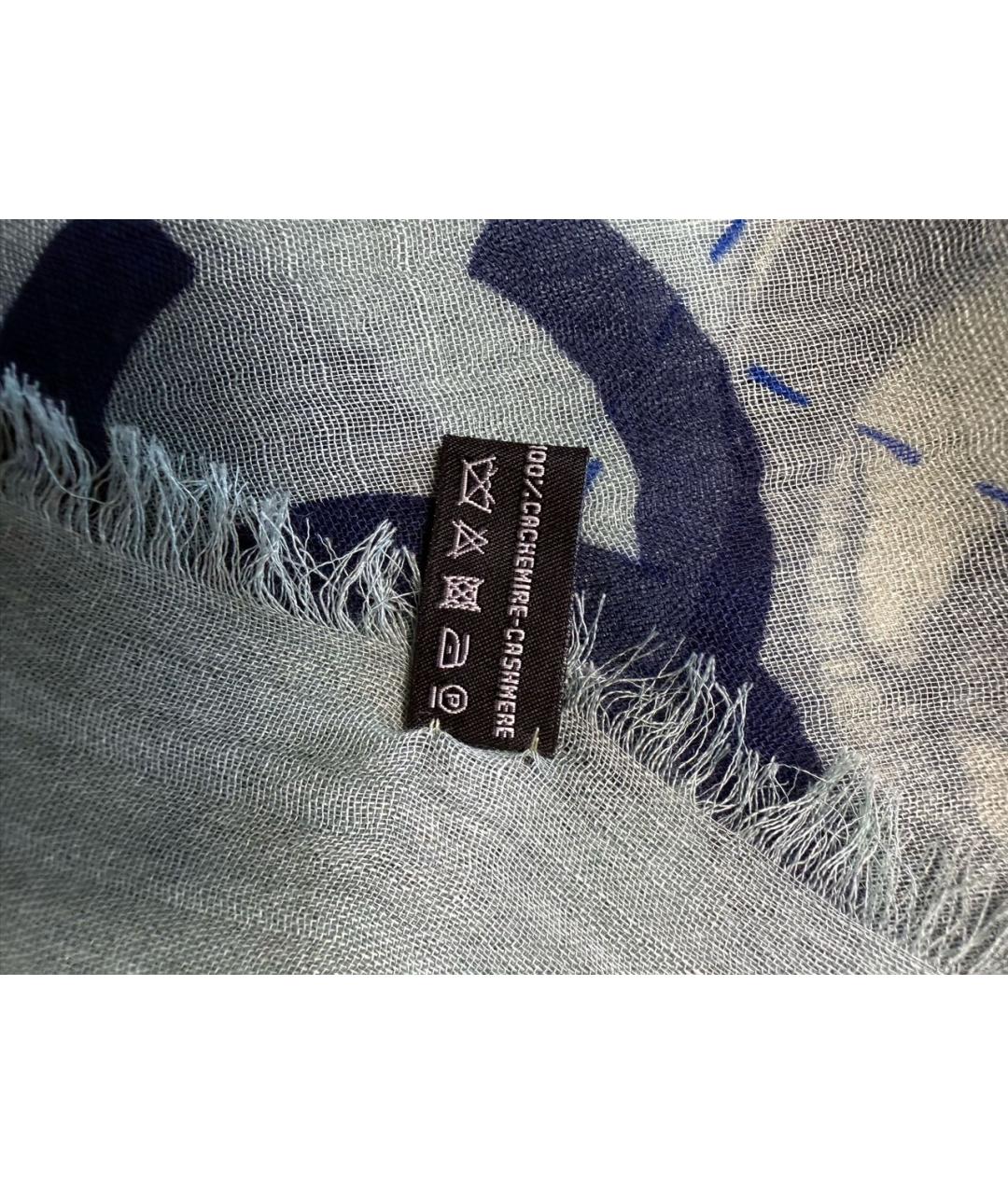 CHANEL Бирюзовый кашемировый шарф, фото 6