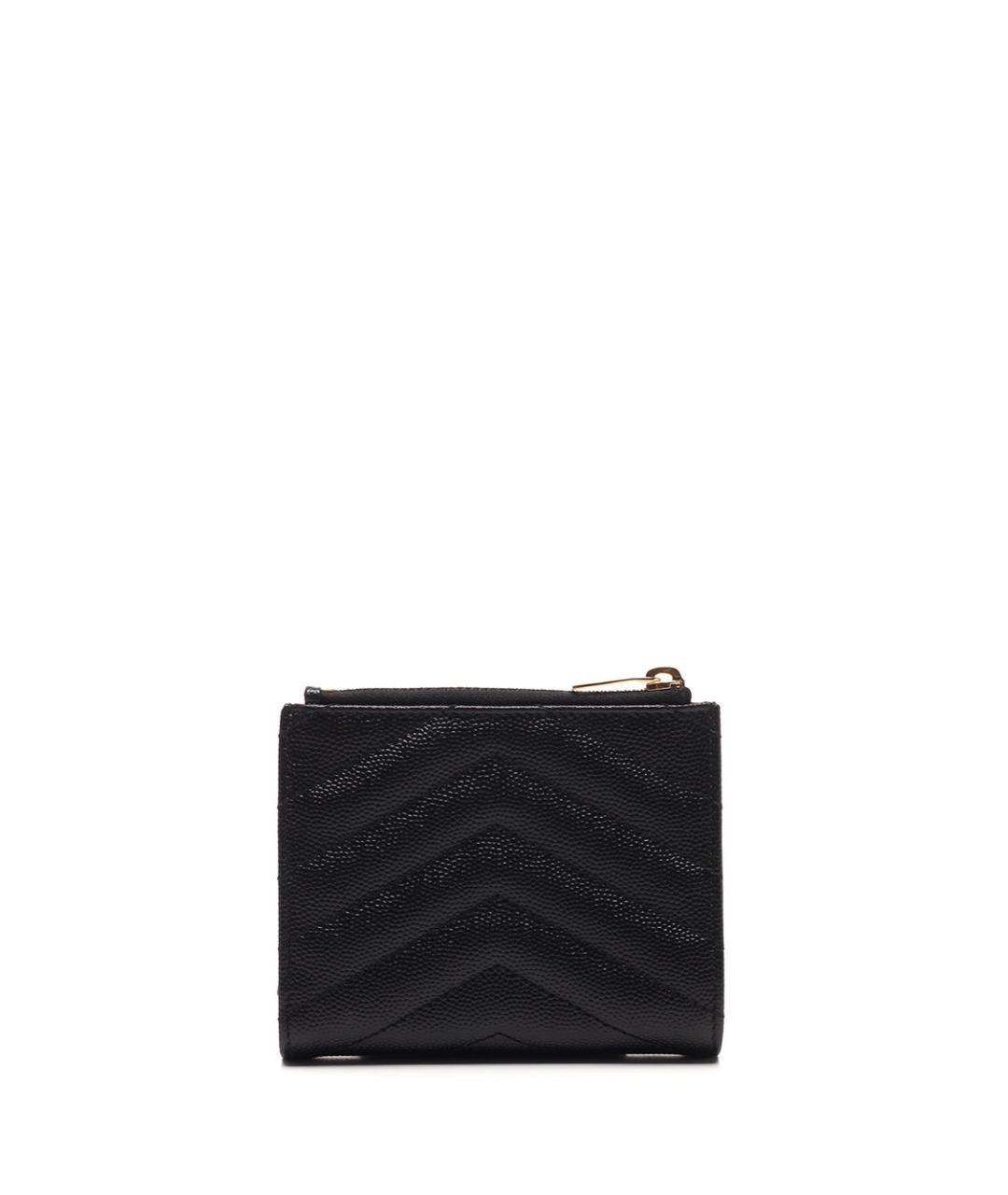 SAINT LAURENT Черный кожаный кошелек, фото 3