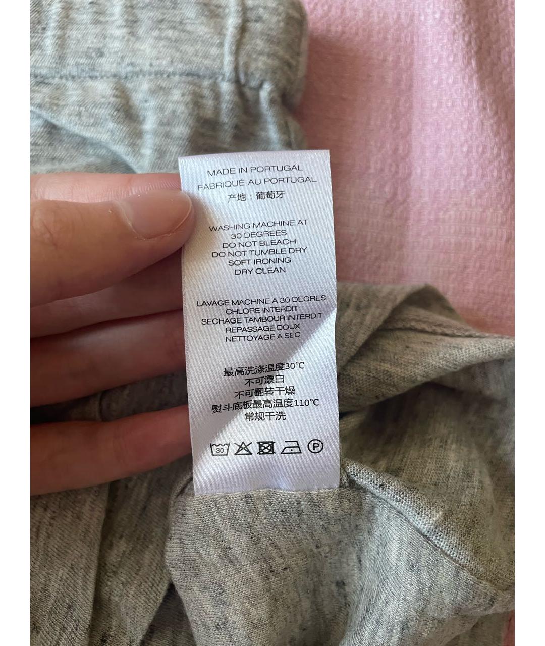 IRO Серая хлопковая юбка мини, фото 5