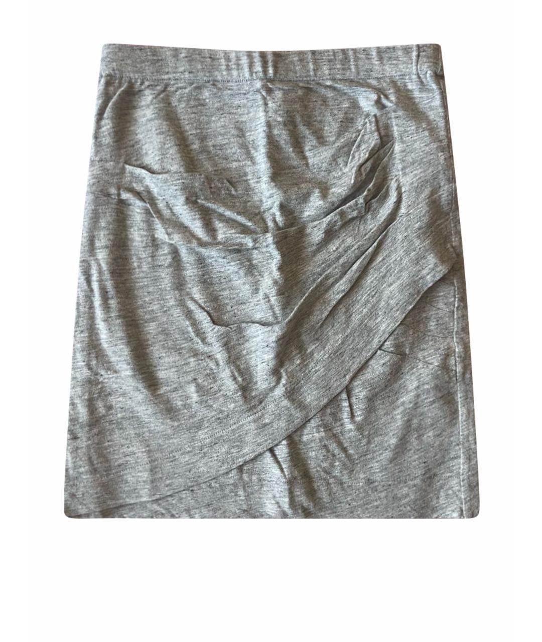 IRO Серая хлопковая юбка мини, фото 1