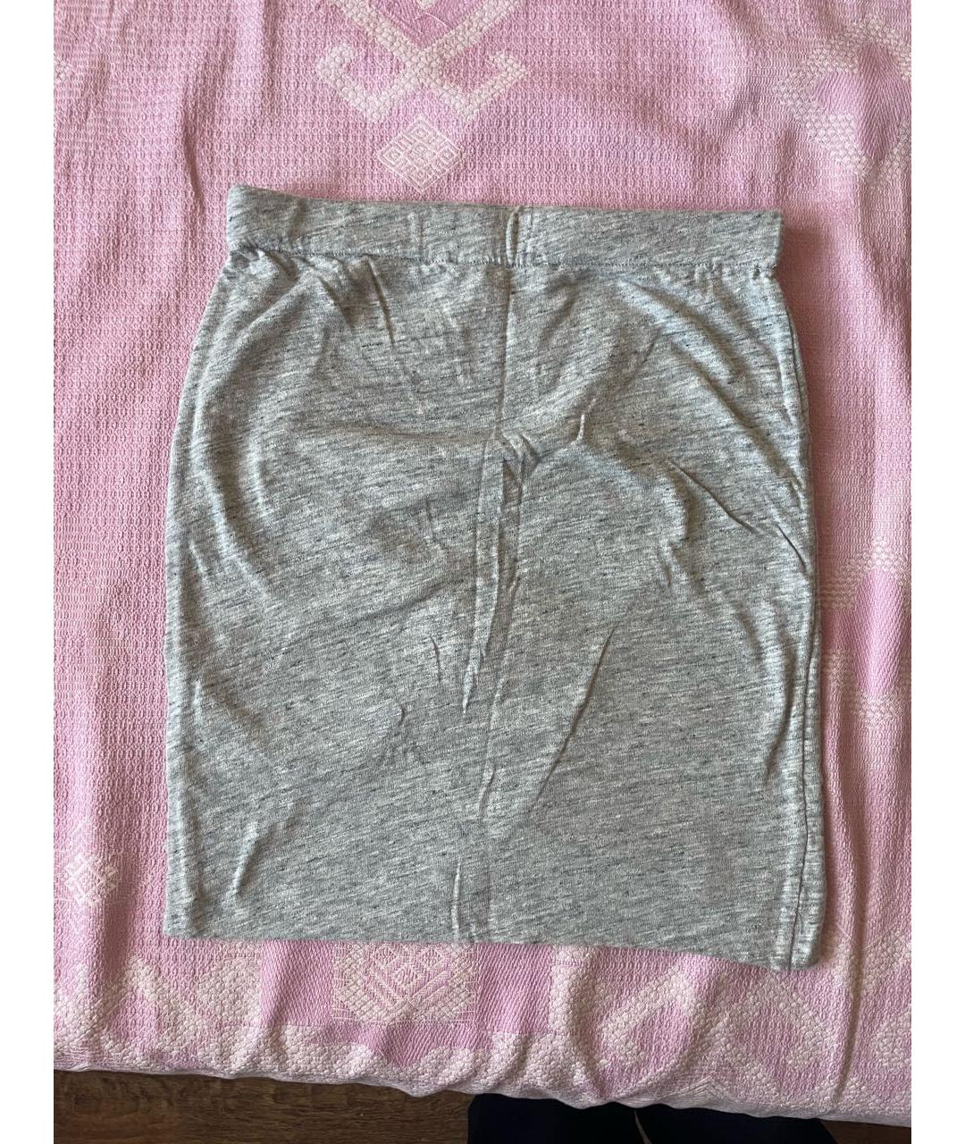 IRO Серая хлопковая юбка мини, фото 2