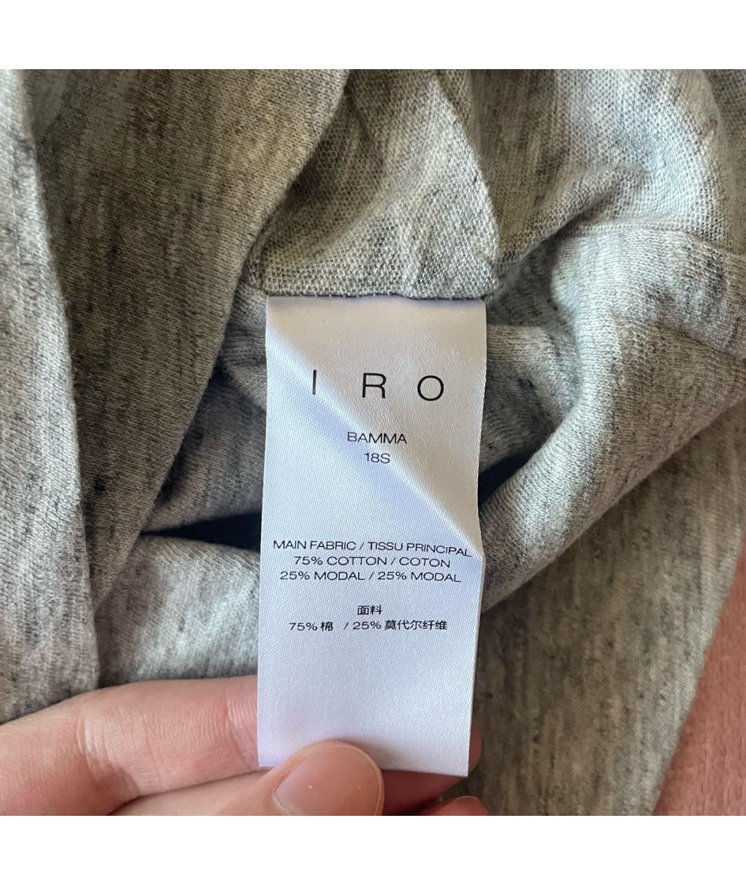 IRO Серая хлопковая юбка мини, фото 4
