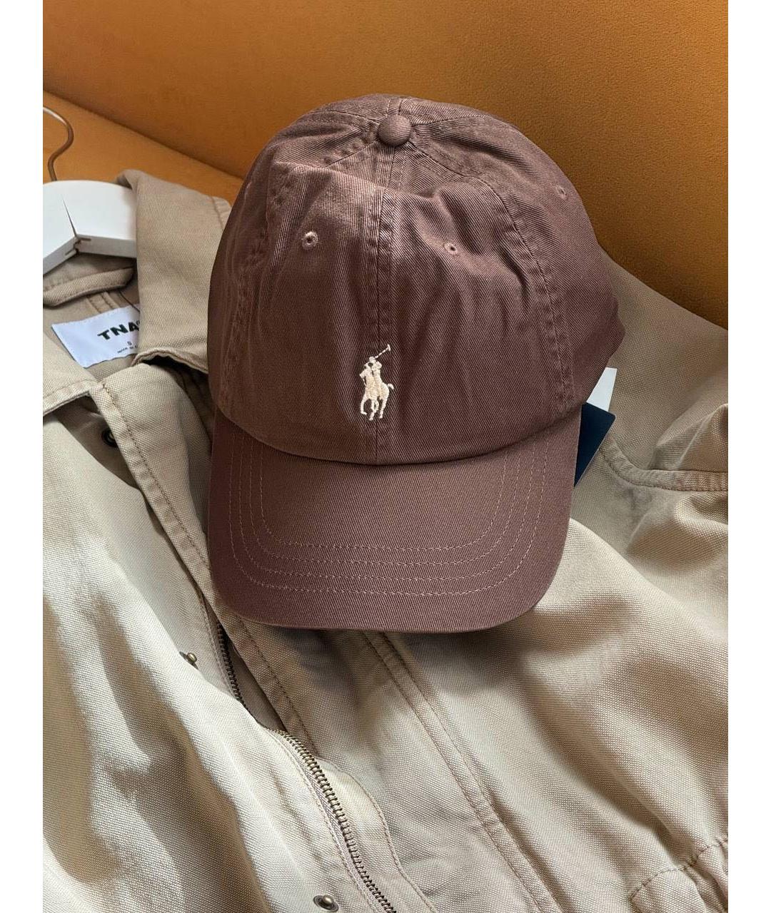 POLO RALPH LAUREN Коричневая хлопковая кепка, фото 5