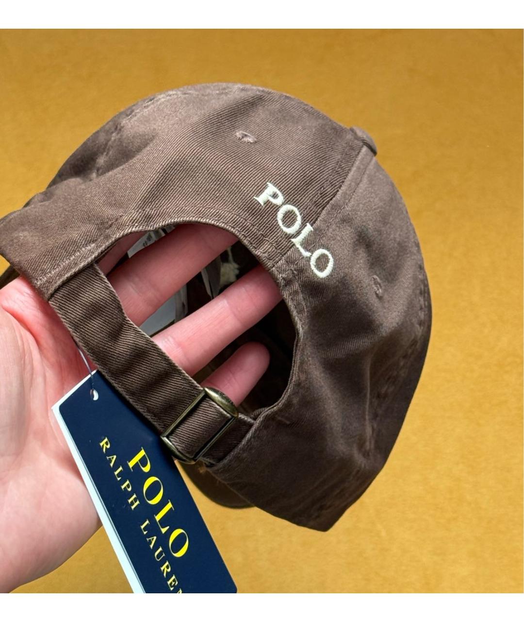 POLO RALPH LAUREN Коричневая хлопковая кепка, фото 7