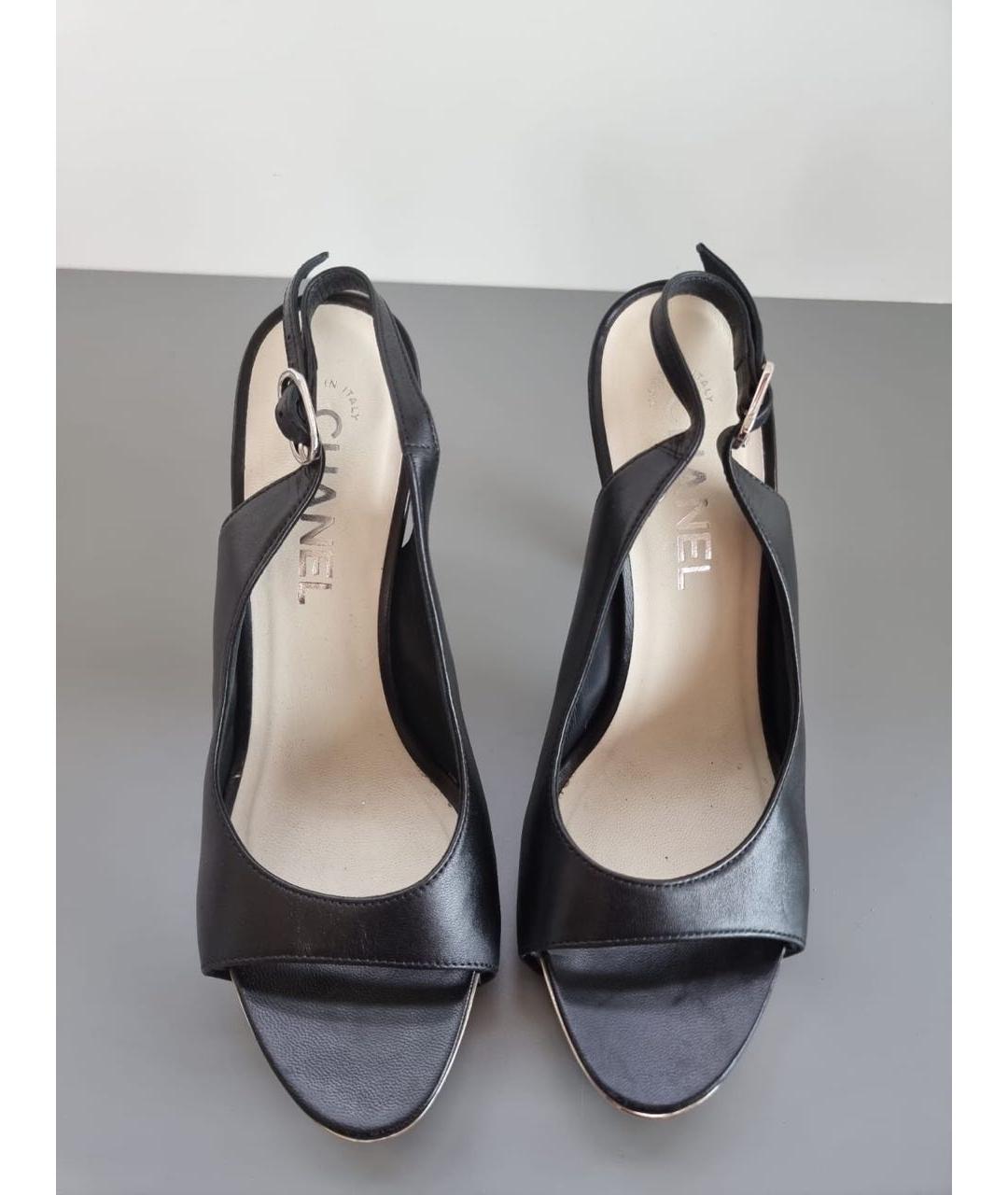 CHANEL Черные кожаные туфли, фото 2