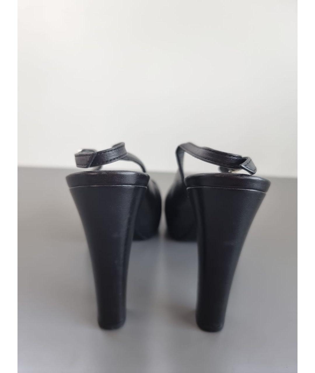 CHANEL Черные кожаные туфли, фото 4