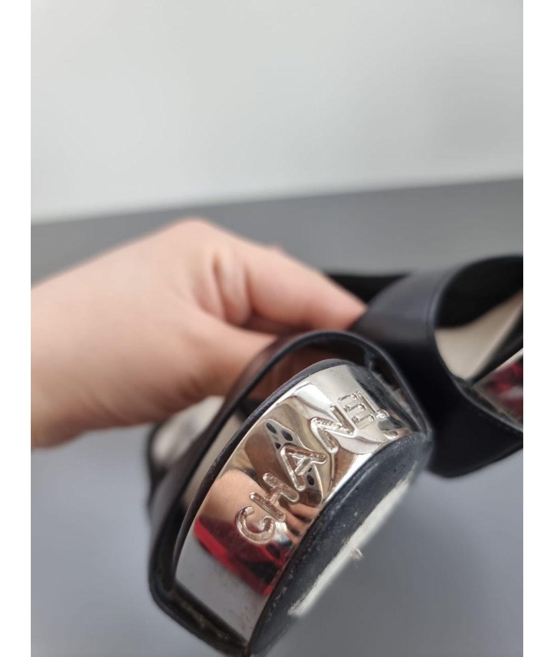 CHANEL Черные кожаные туфли, фото 7