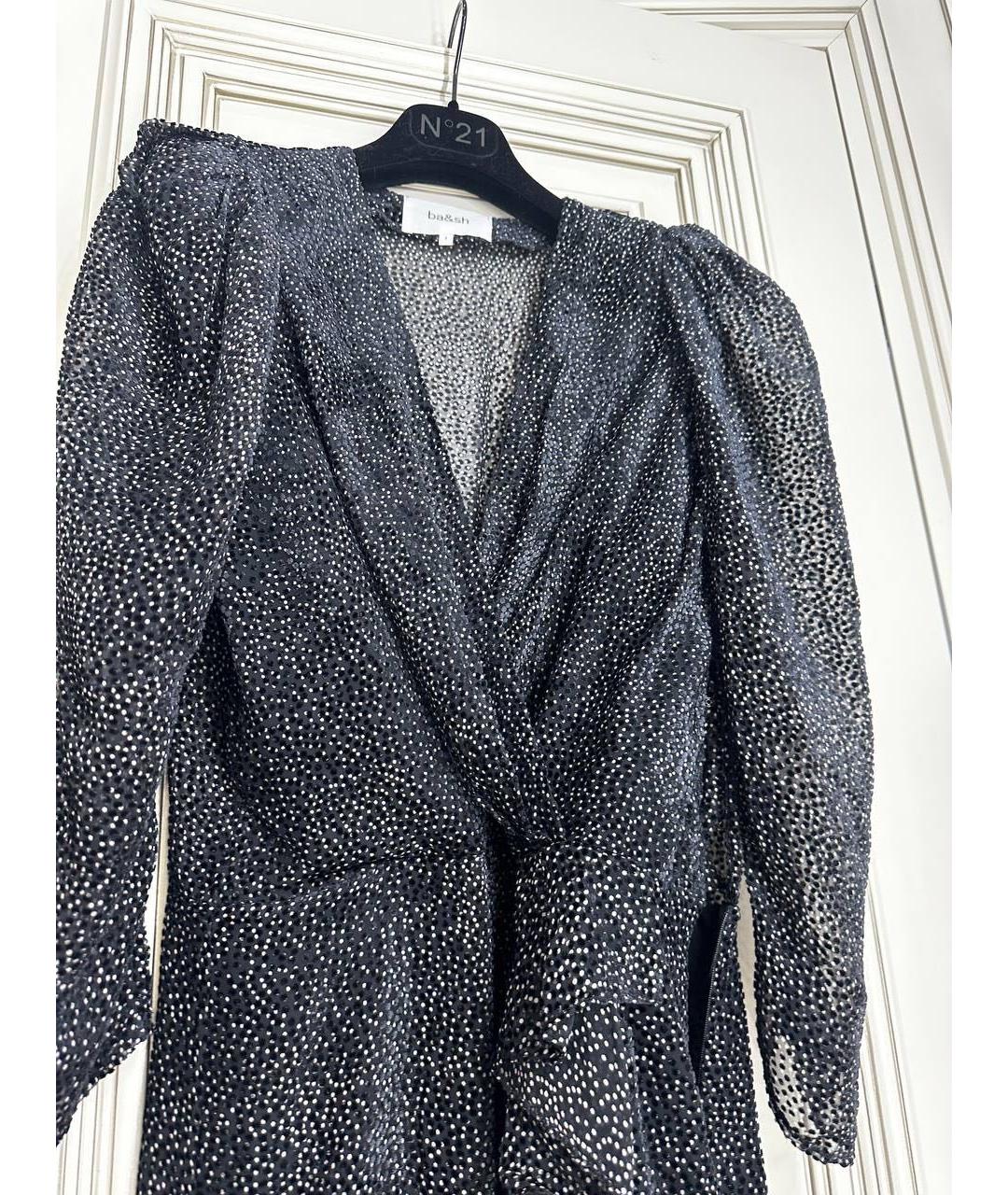 BA&SH Черное шелковое коктейльное платье, фото 2