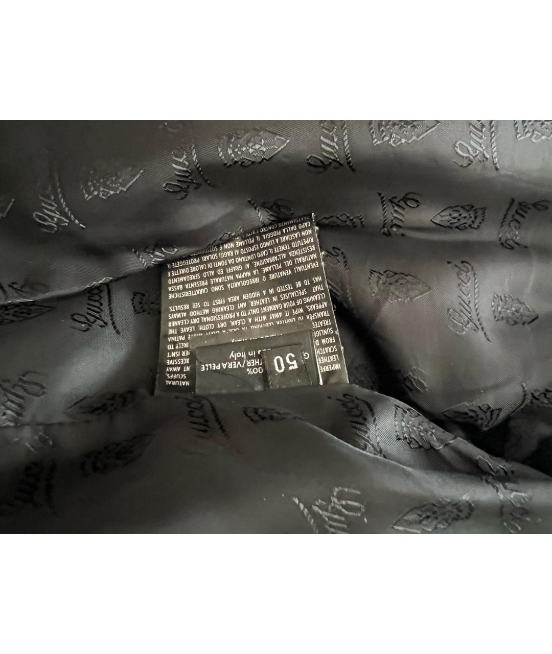 GUCCI Синяя кожаная куртка, фото 3