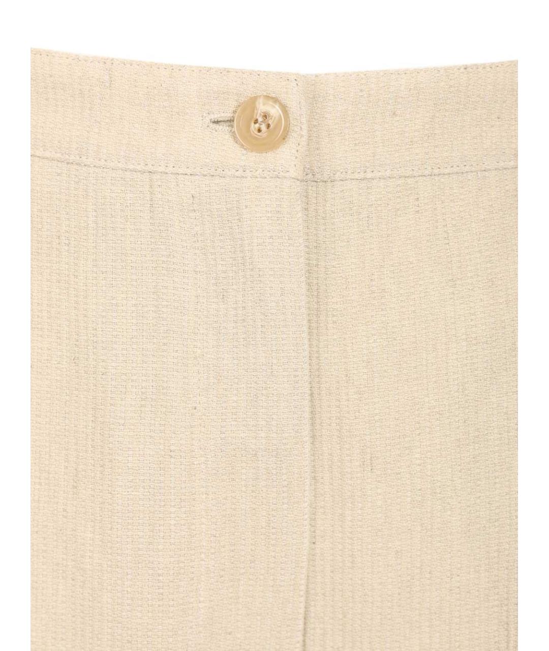 EMPORIO ARMANI Бежевые льняные брюки узкие, фото 4