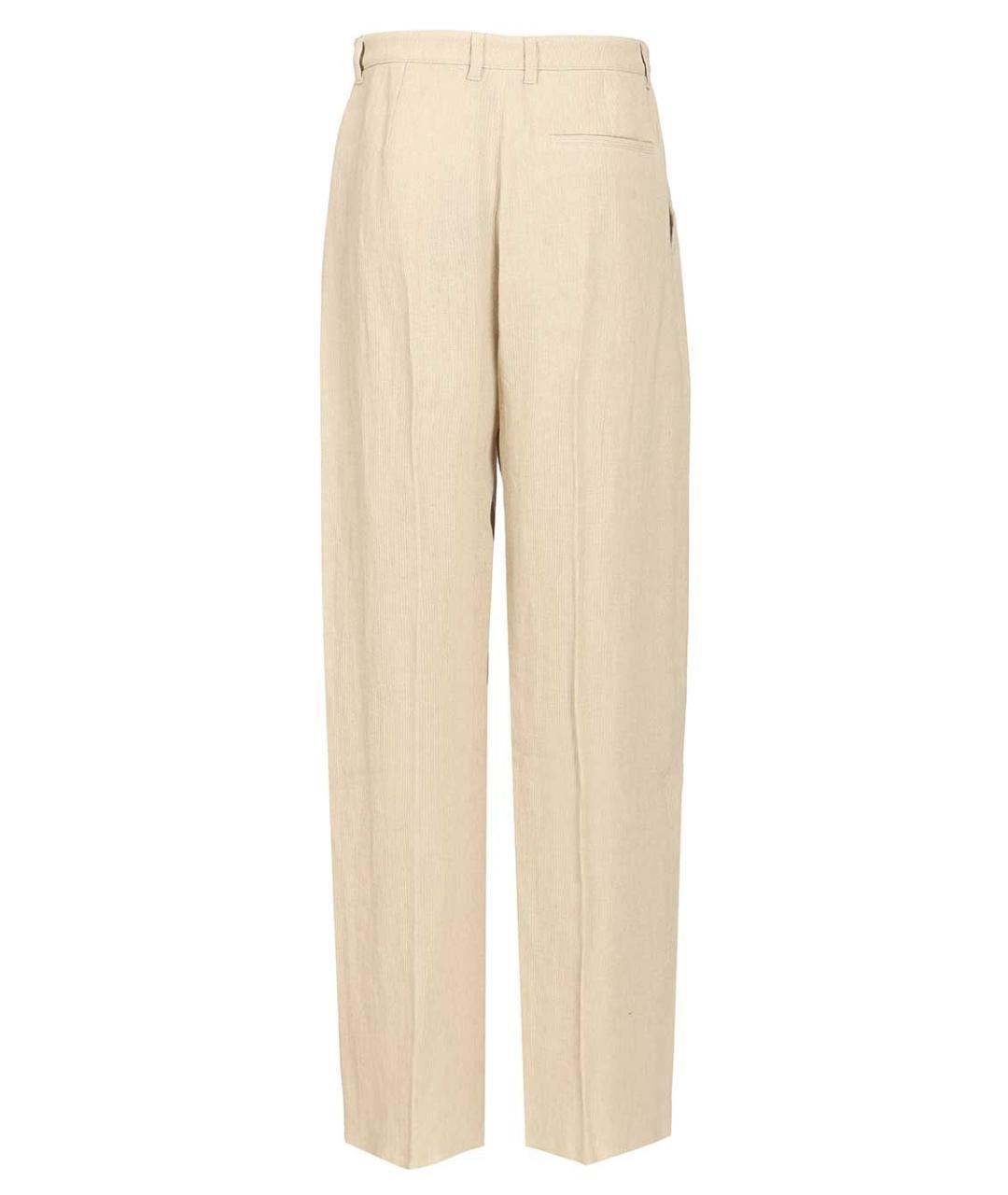EMPORIO ARMANI Бежевые льняные брюки узкие, фото 2