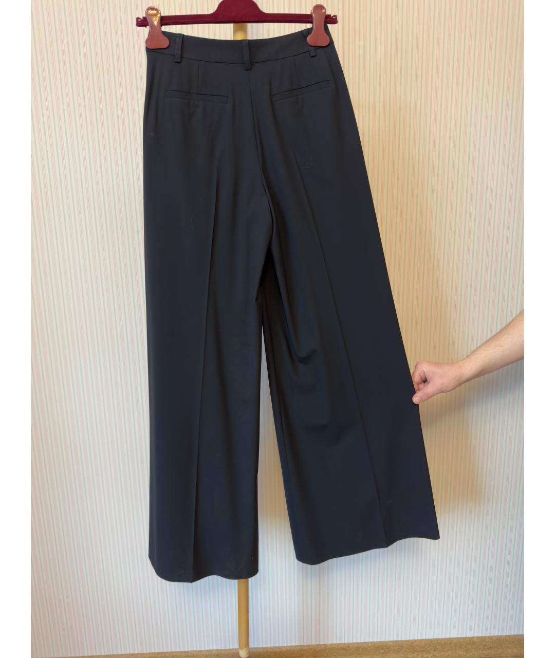 DKNY Синие шерстяные брюки широкие, фото 2