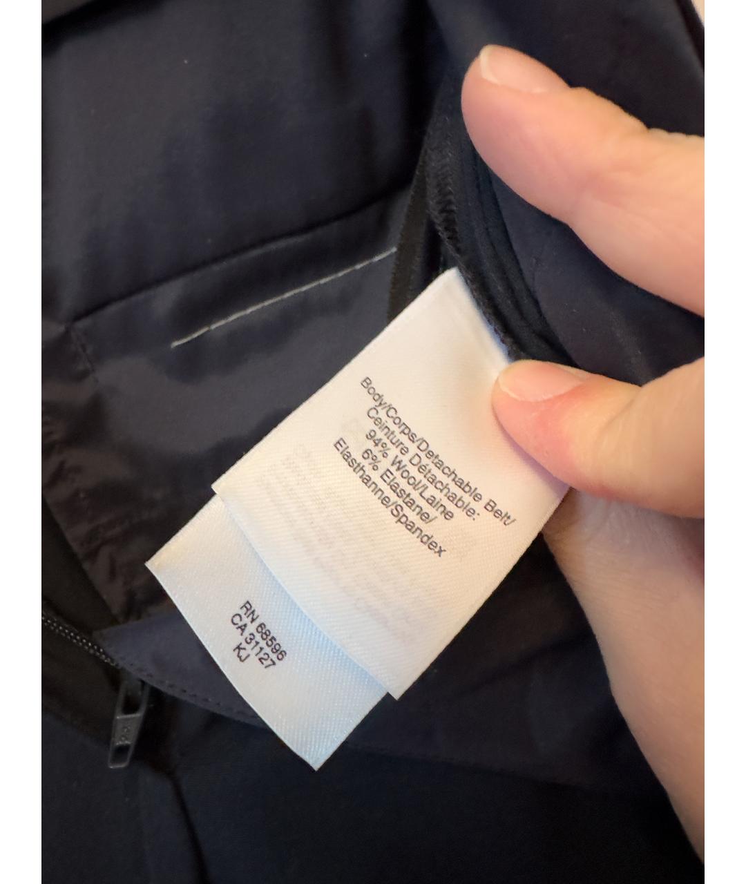 DKNY Синие шерстяные брюки широкие, фото 4