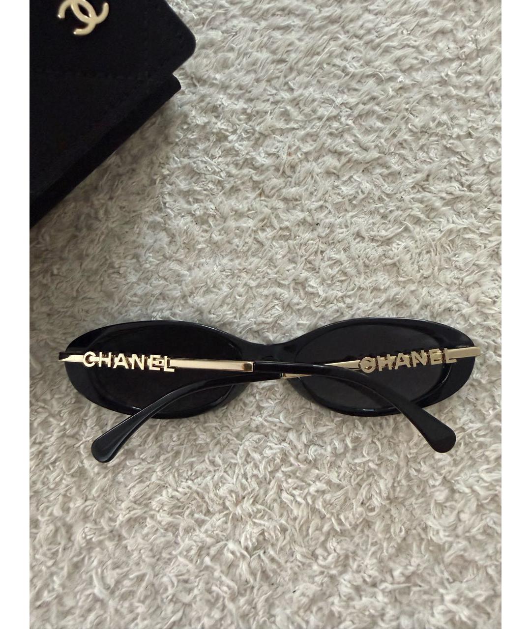 CHANEL Черные пластиковые солнцезащитные очки, фото 2