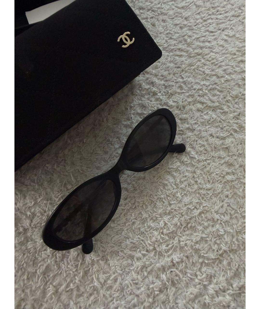 CHANEL Черные пластиковые солнцезащитные очки, фото 3