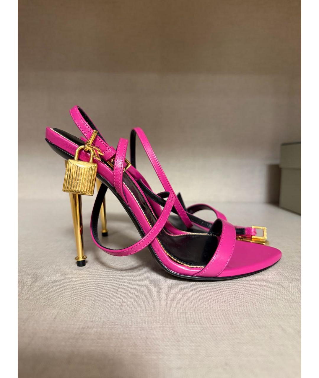 TOM FORD Фуксия кожаные босоножки, фото 7