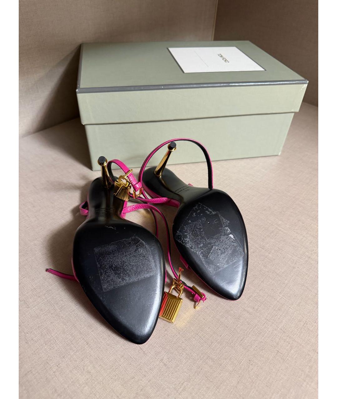 TOM FORD Фуксия кожаные босоножки, фото 6