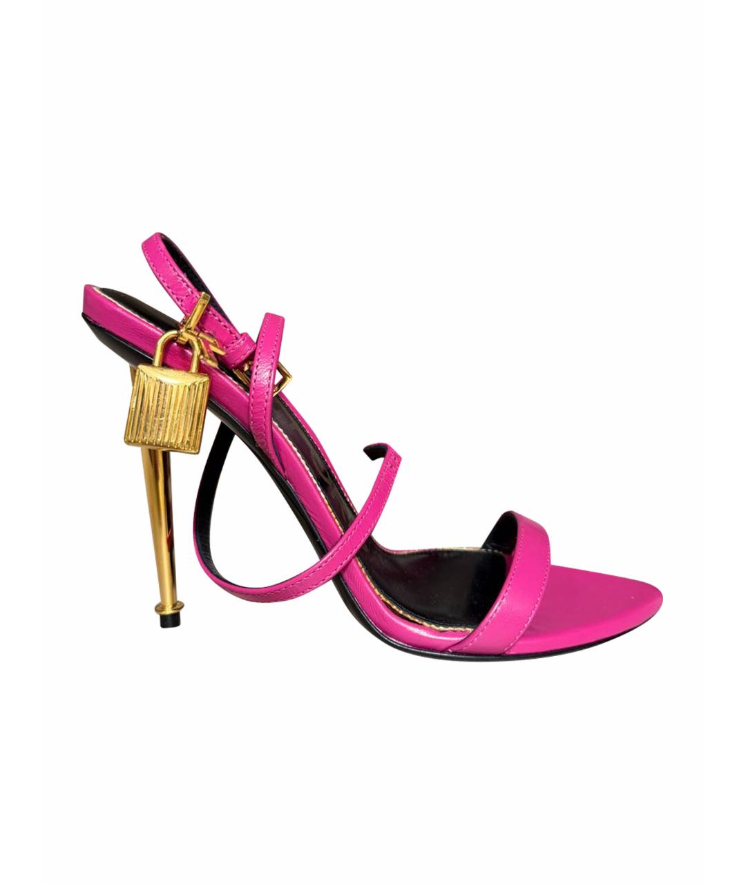TOM FORD Фуксия кожаные босоножки, фото 1