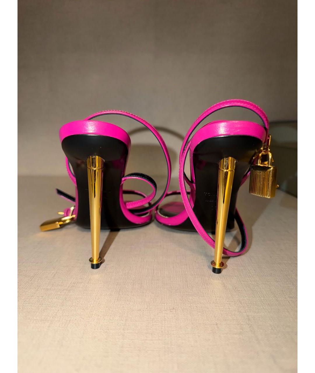 TOM FORD Фуксия кожаные босоножки, фото 4