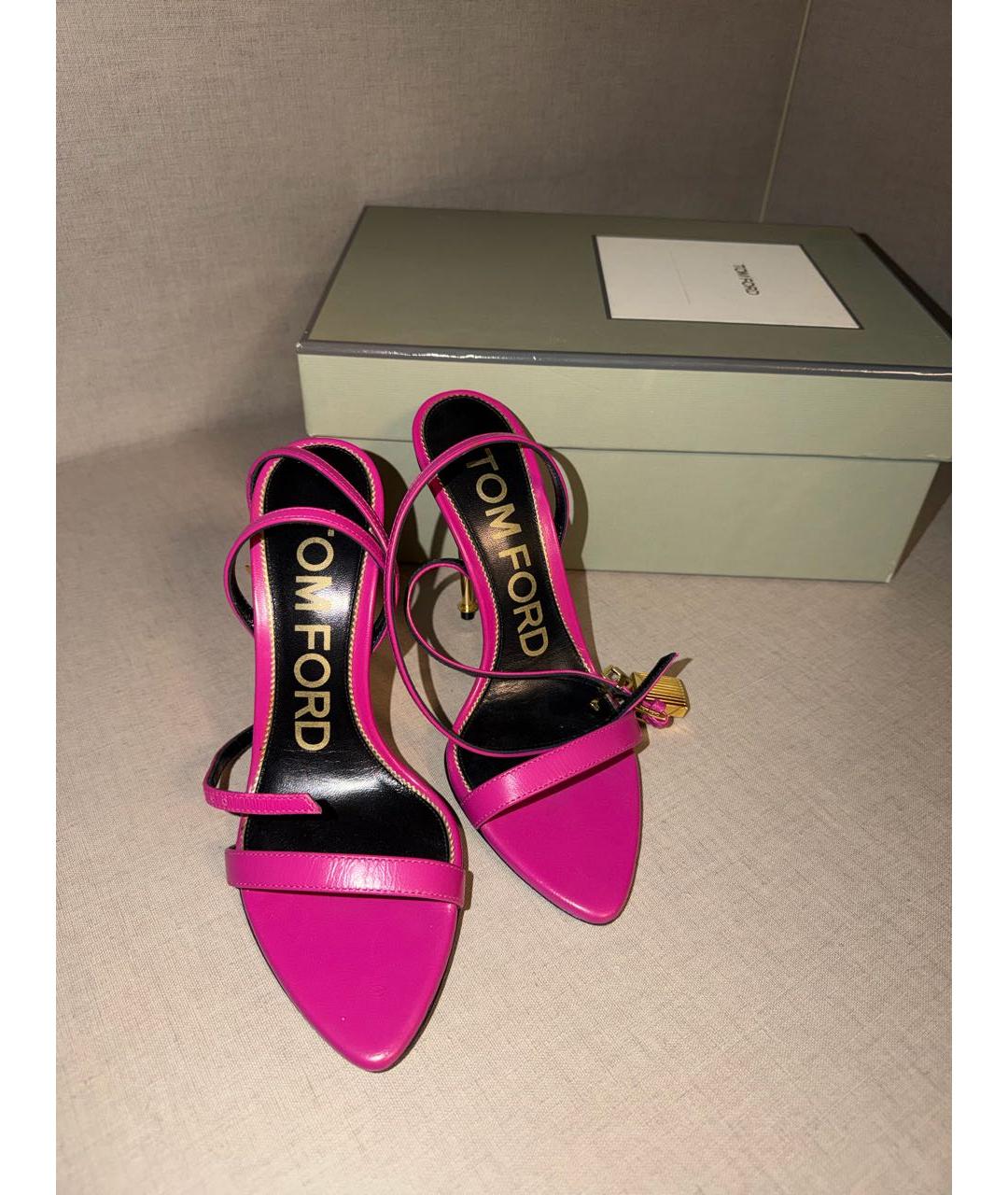 TOM FORD Фуксия кожаные босоножки, фото 5