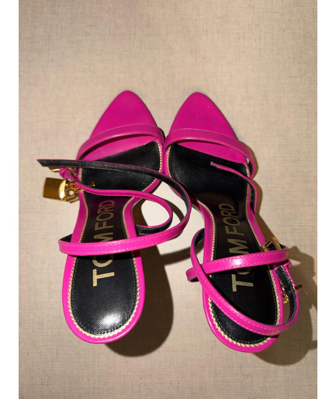 TOM FORD Фуксия кожаные босоножки, фото 3