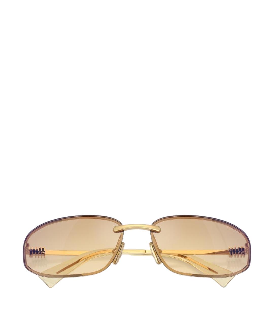 MIU MIU Желтые металлические солнцезащитные очки, фото 1