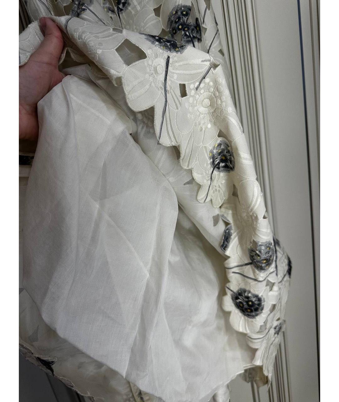 VALENTINO Белое хлопковое повседневное платье, фото 4