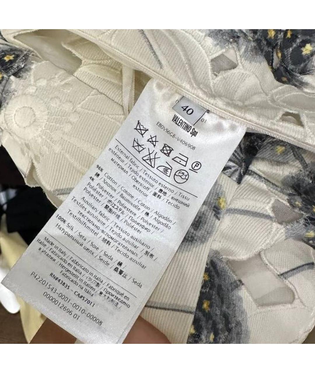 VALENTINO Белое хлопковое повседневное платье, фото 2