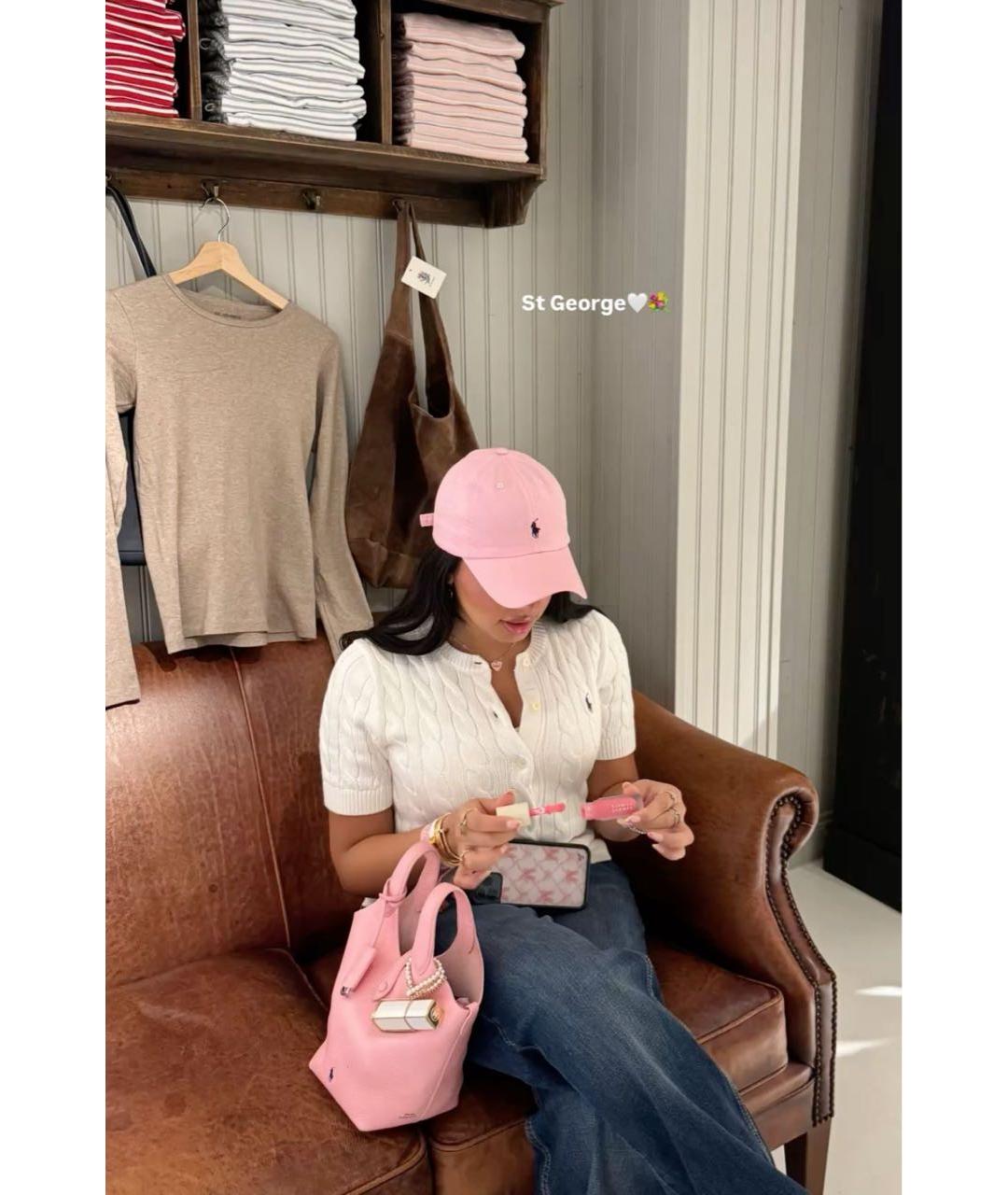 POLO RALPH LAUREN Розовая хлопковая кепка, фото 7