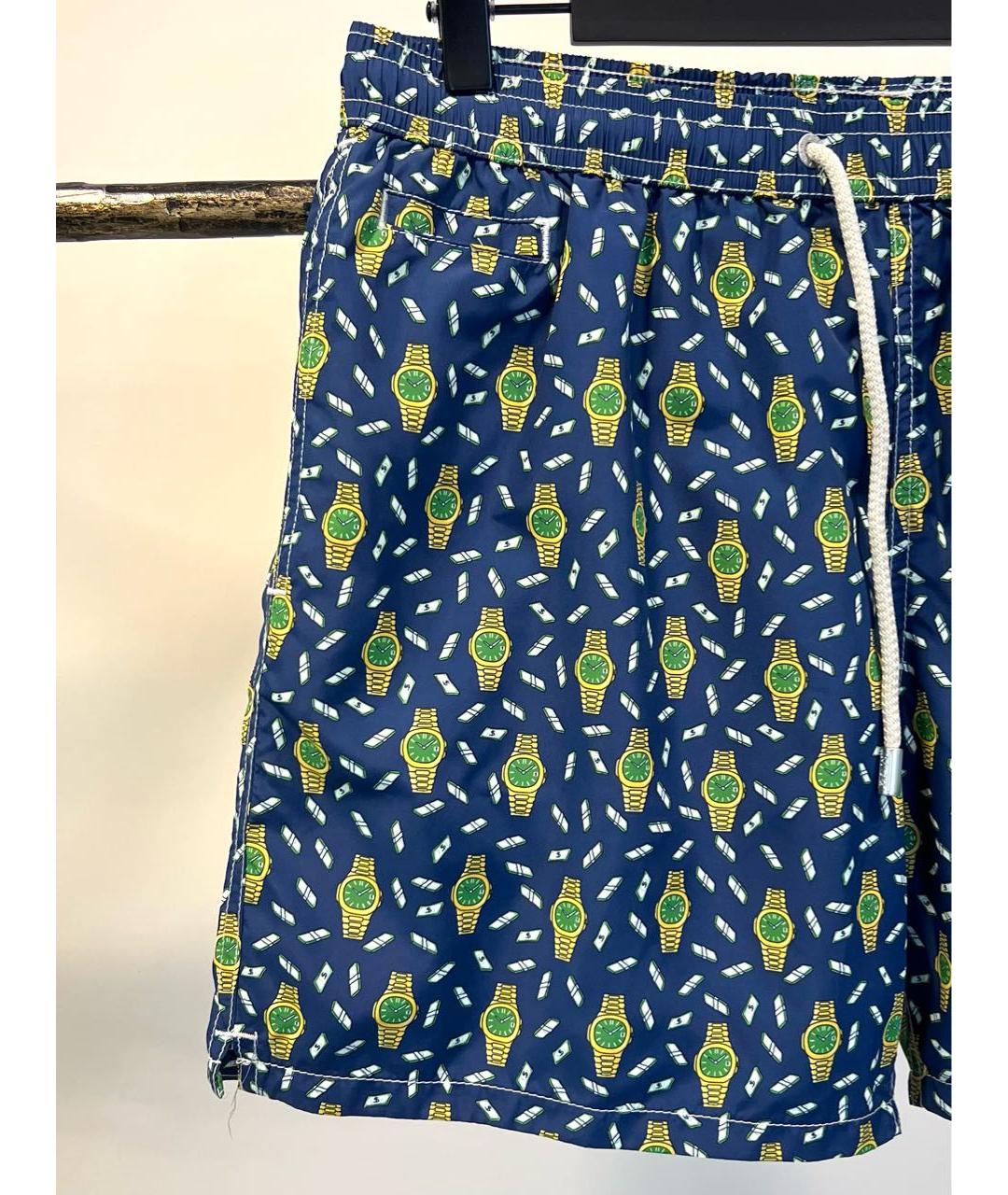 MC2 SAINT BARTH Синие полиэстеровые шорты, фото 3