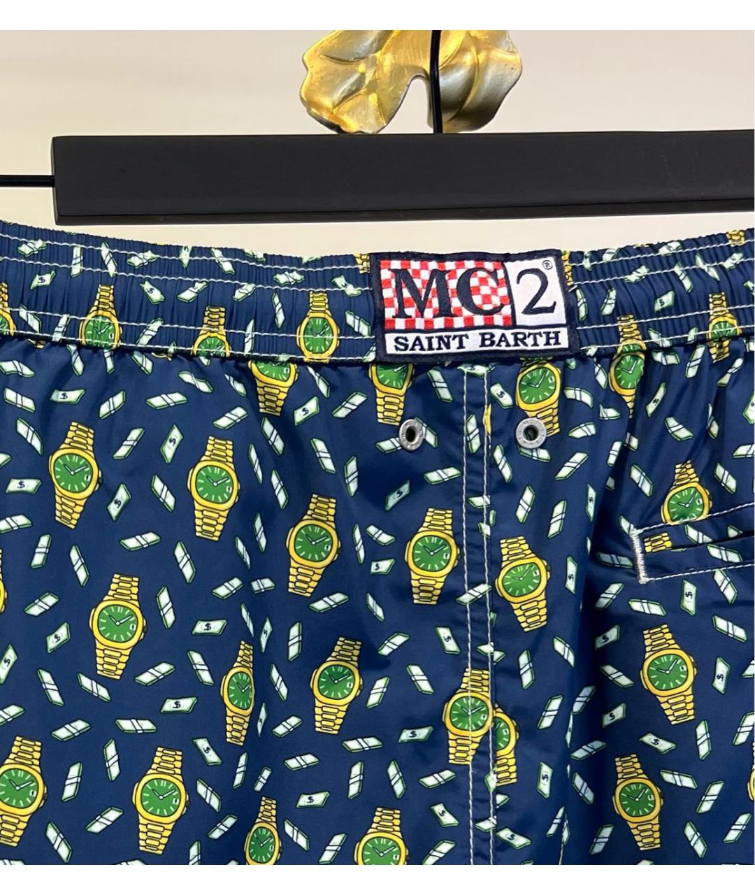 MC2 SAINT BARTH Синие полиэстеровые шорты, фото 4