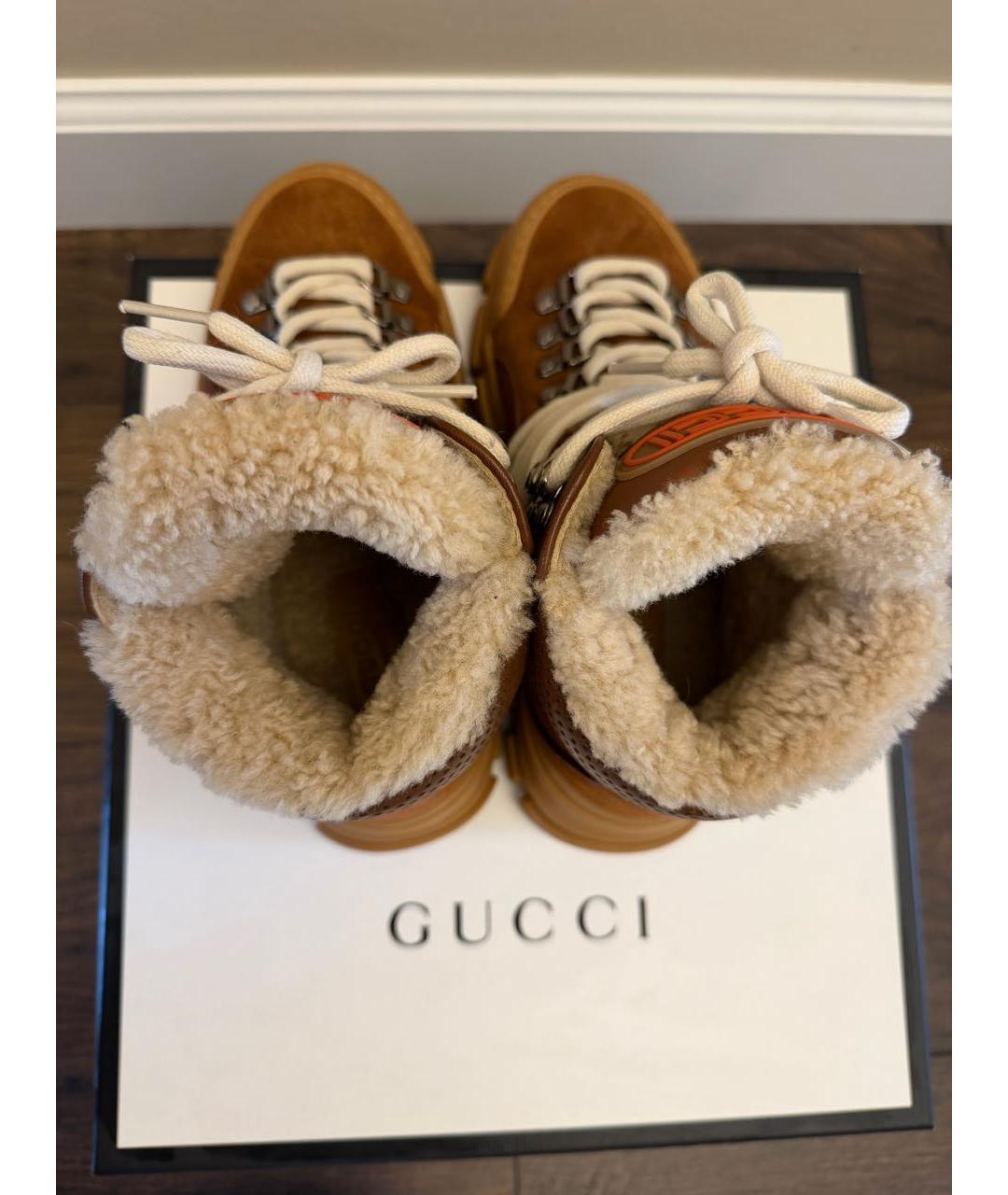 GUCCI Коричневые замшевые ботинки, фото 3