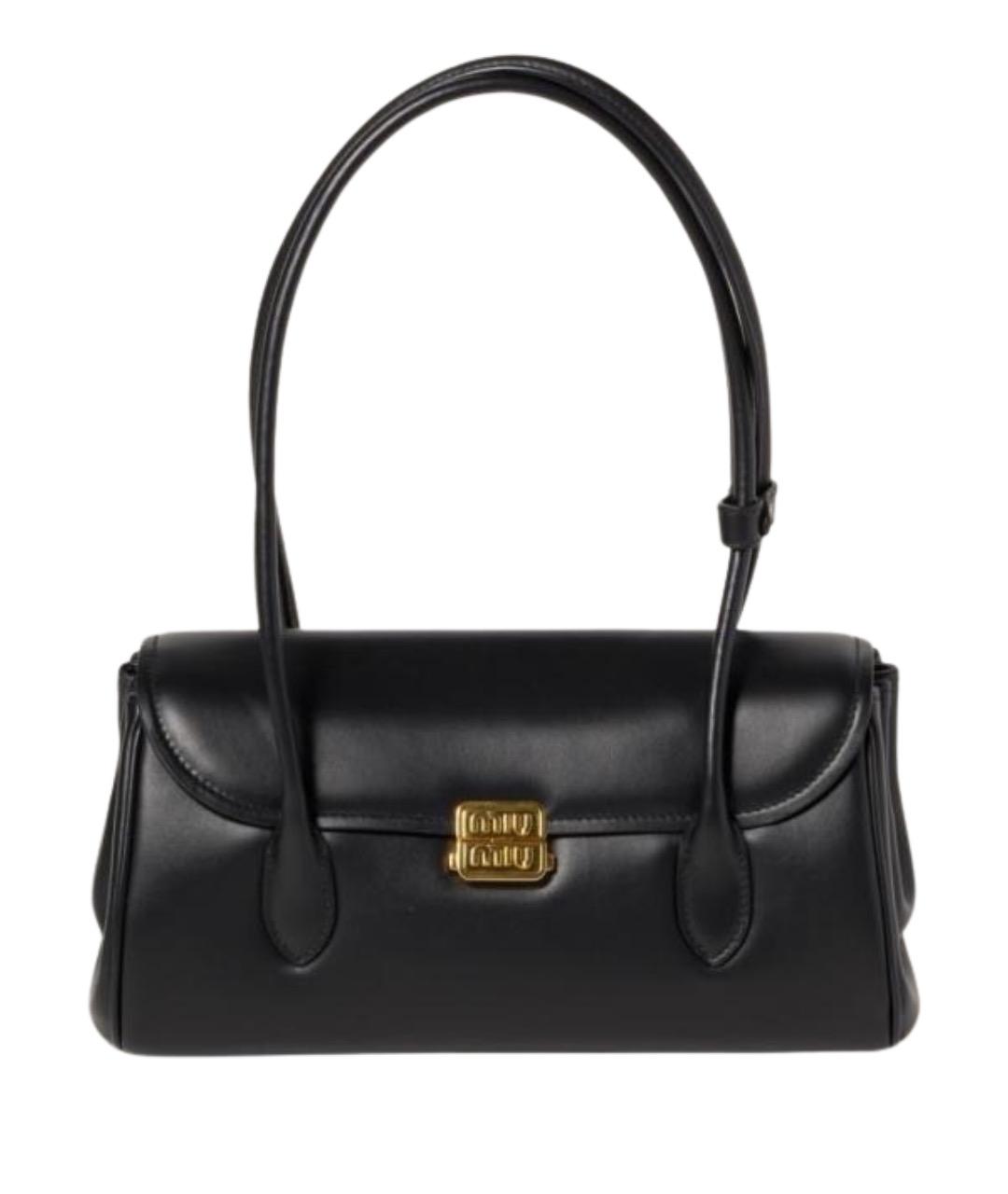 MIU MIU Черная кожаная сумка через плечо, фото 1