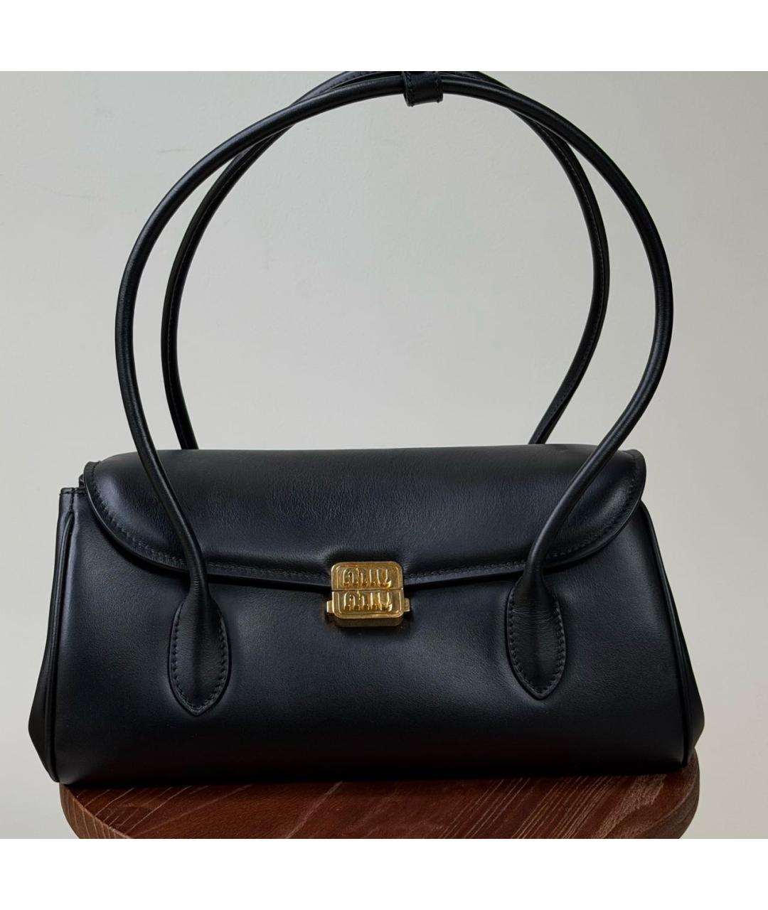 MIU MIU Черная кожаная сумка через плечо, фото 3