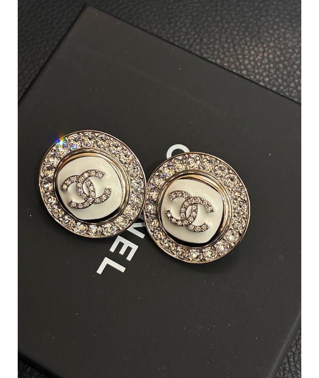 CHANEL Серебряные металлические серьги, фото 2