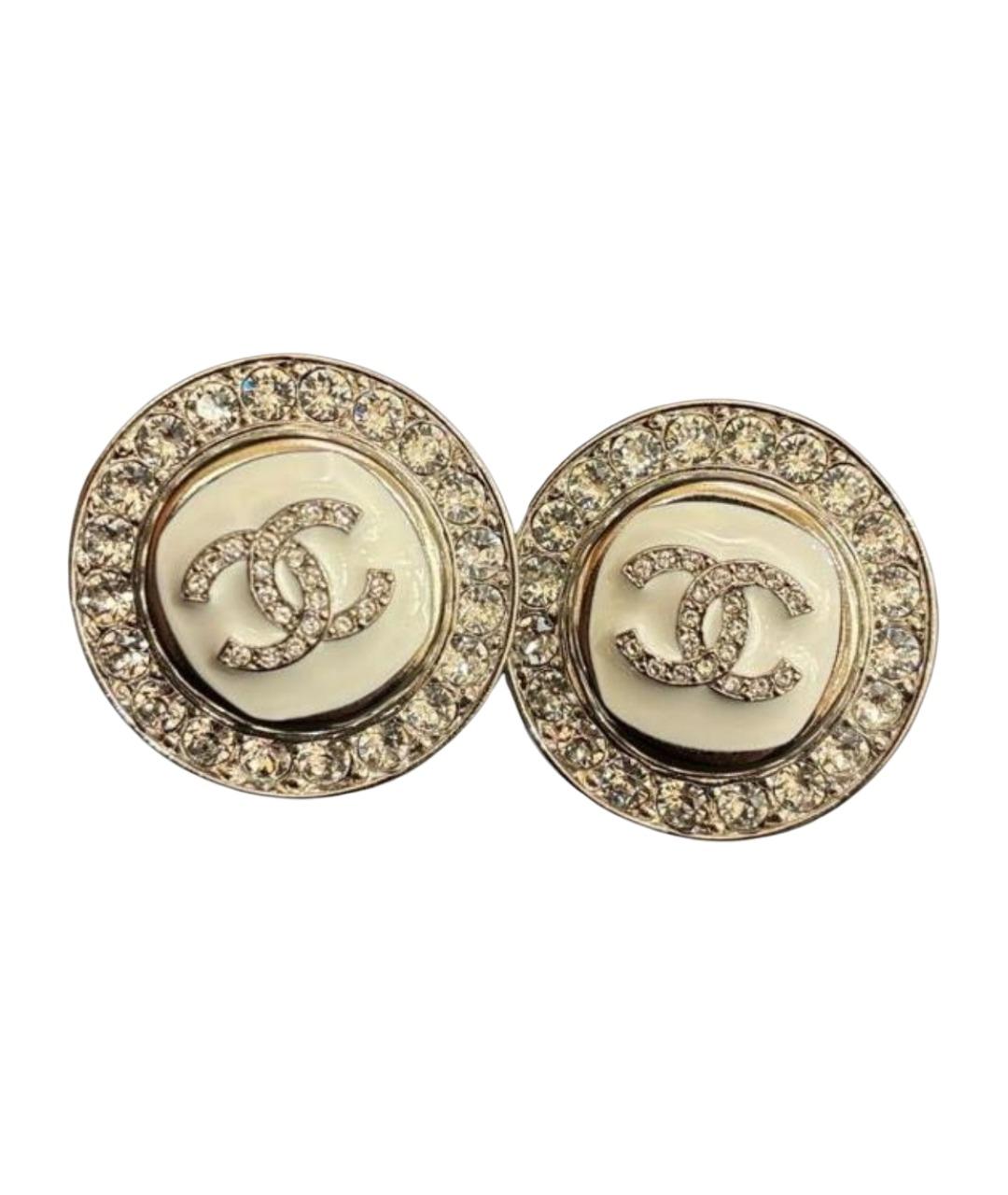 CHANEL Серебряные металлические серьги, фото 1