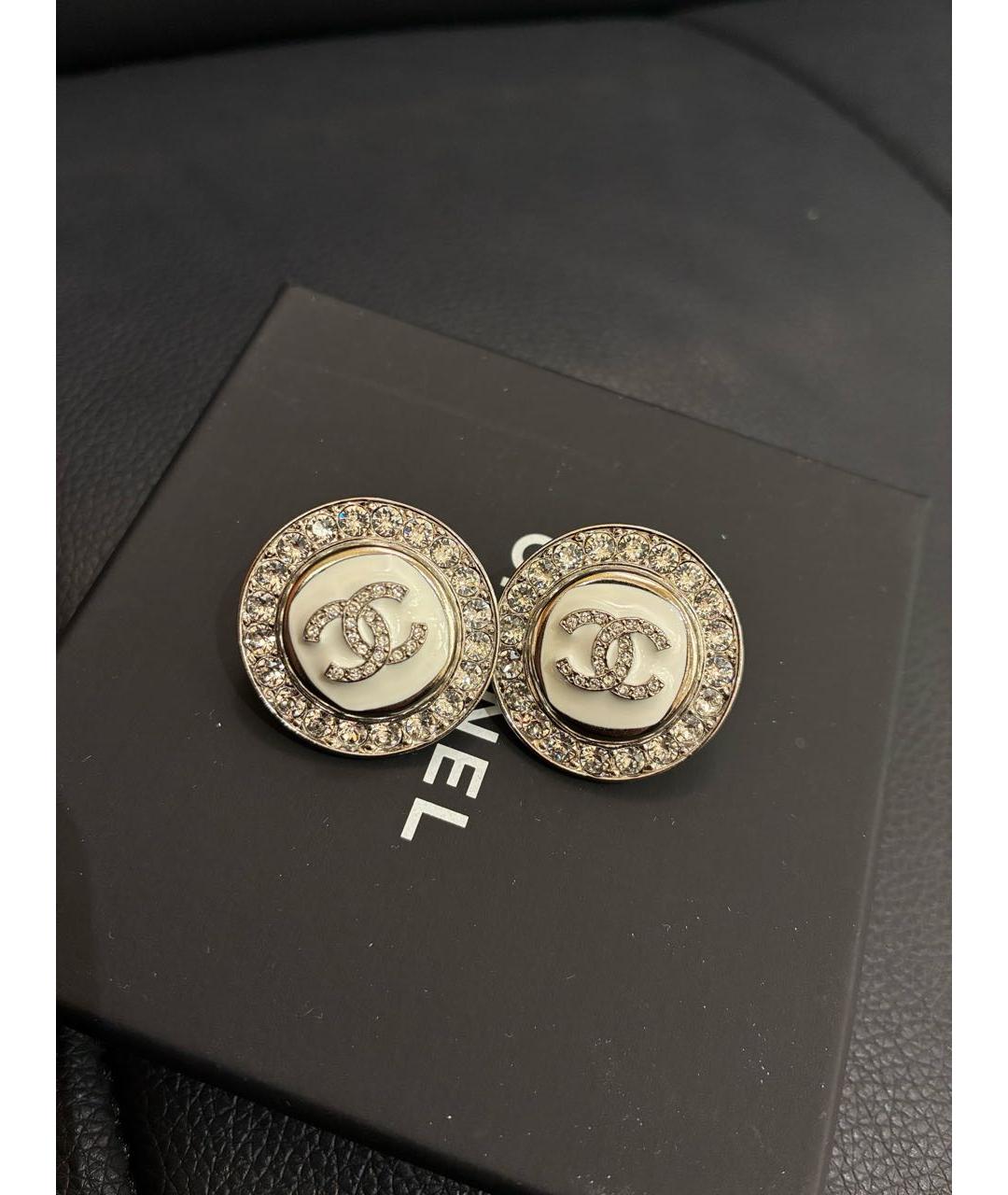 CHANEL Серебряные металлические серьги, фото 6