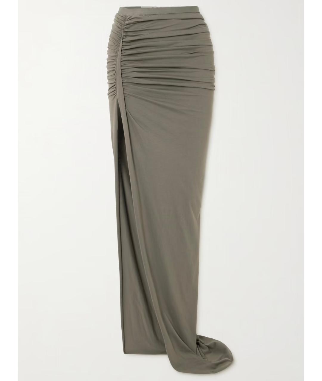 RICK OWENS Серая хлопковая юбка макси, фото 4