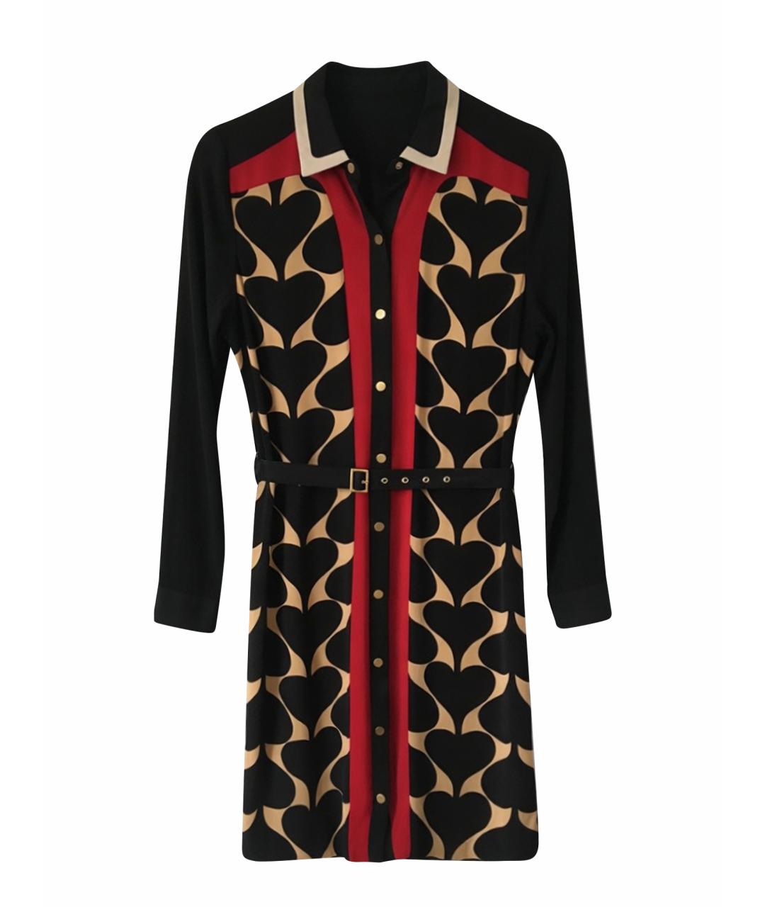 DIANE VON FURSTENBERG Черное шелковое повседневное платье, фото 1