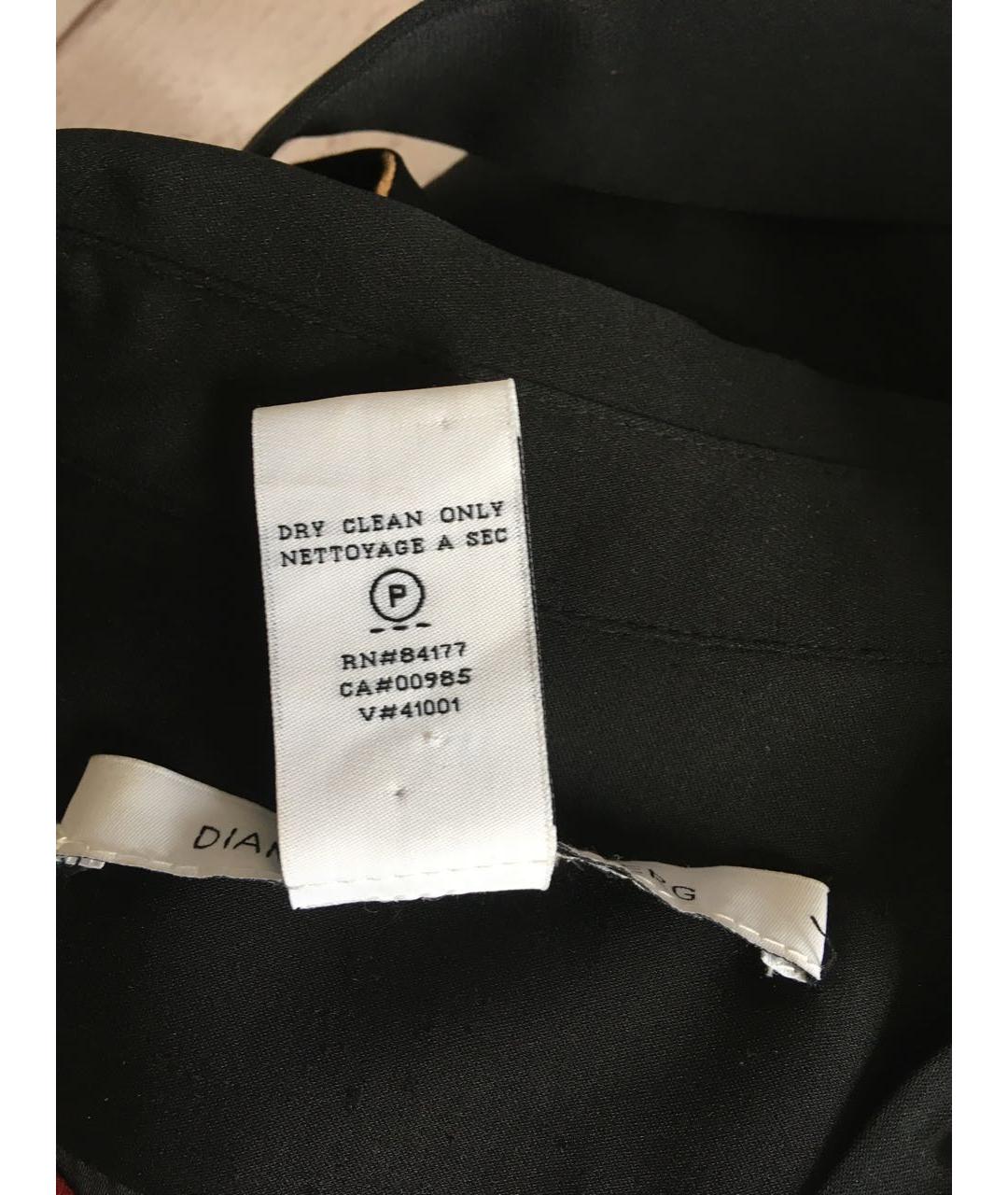 DIANE VON FURSTENBERG Черное шелковое повседневное платье, фото 5