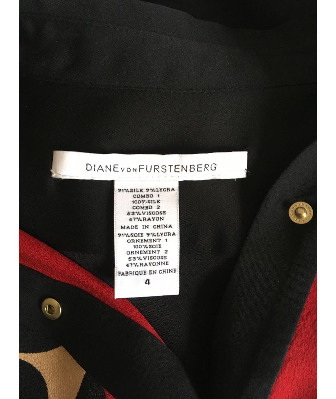 DIANE VON FURSTENBERG Черное шелковое повседневное платье, фото 4