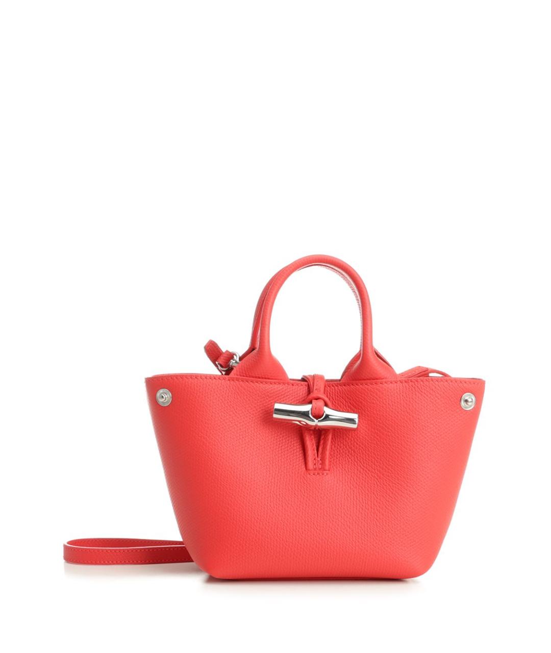 LONGCHAMP Красная кожаная сумка с короткими ручками, фото 1