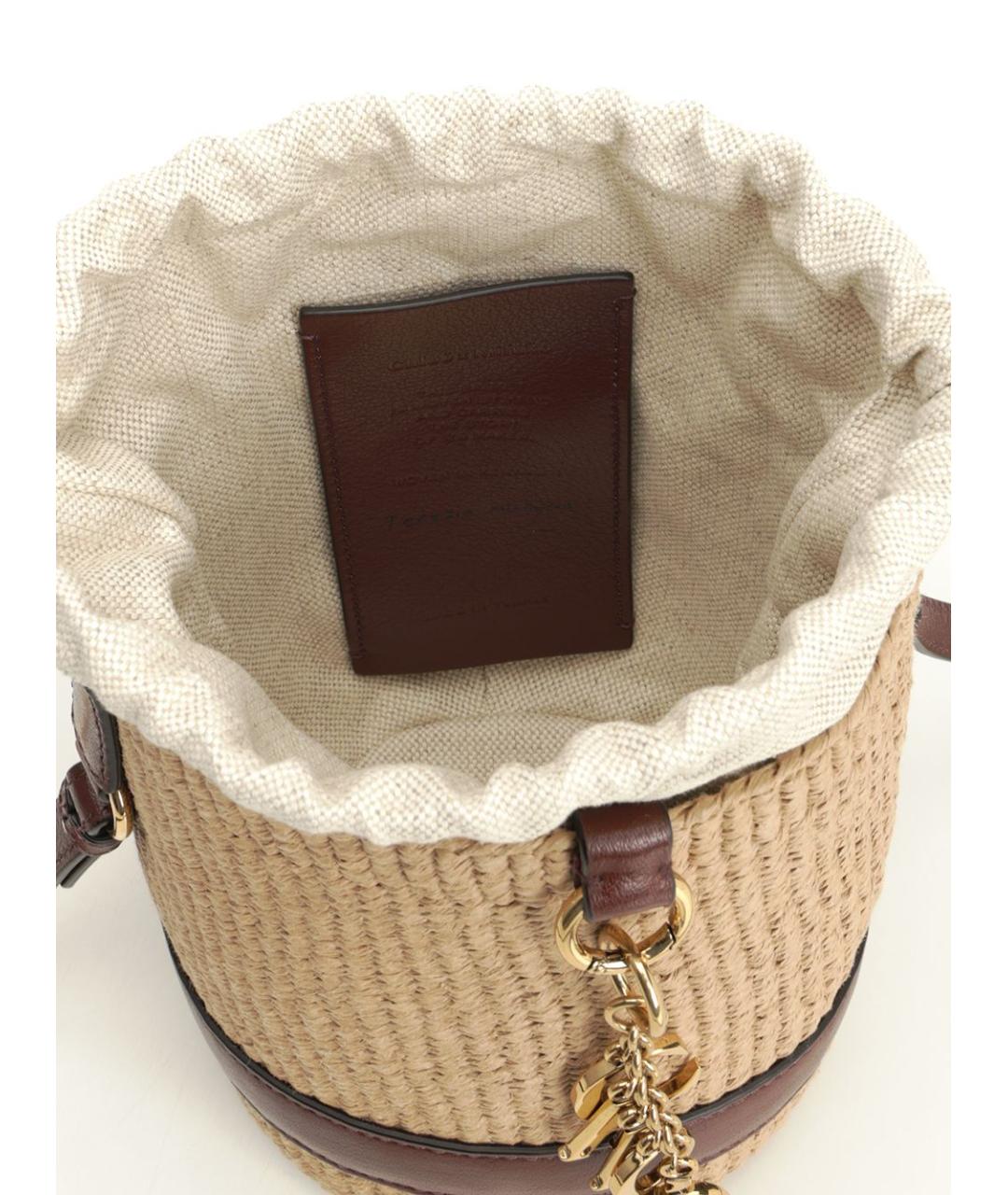 CHLOE Бежевая пелетеная сумка через плечо, фото 4