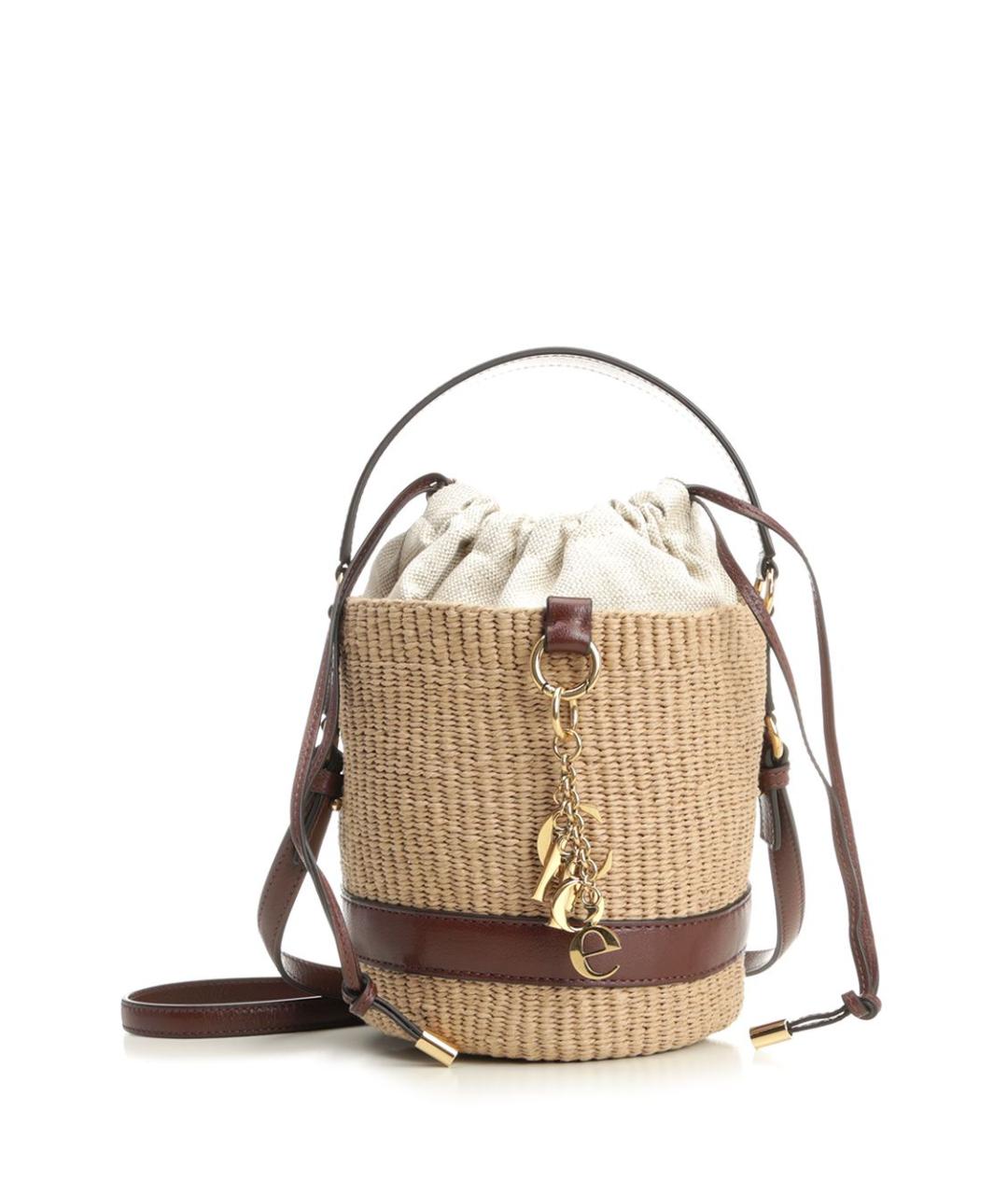 CHLOE Бежевая пелетеная сумка через плечо, фото 1