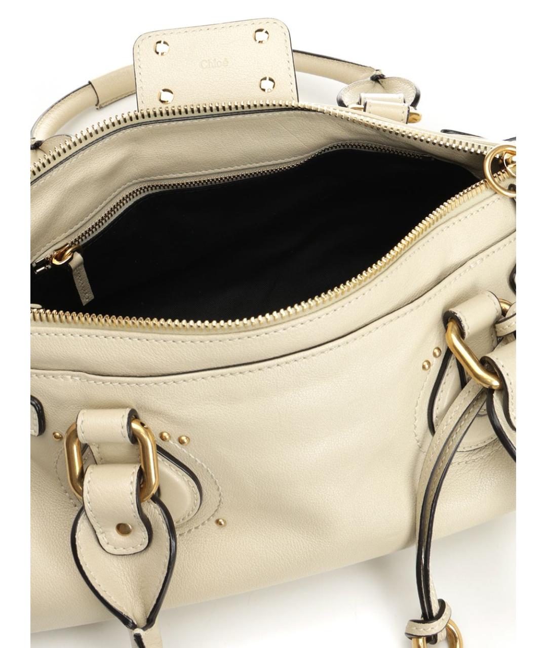 CHLOE Белая кожаная сумка тоут, фото 4