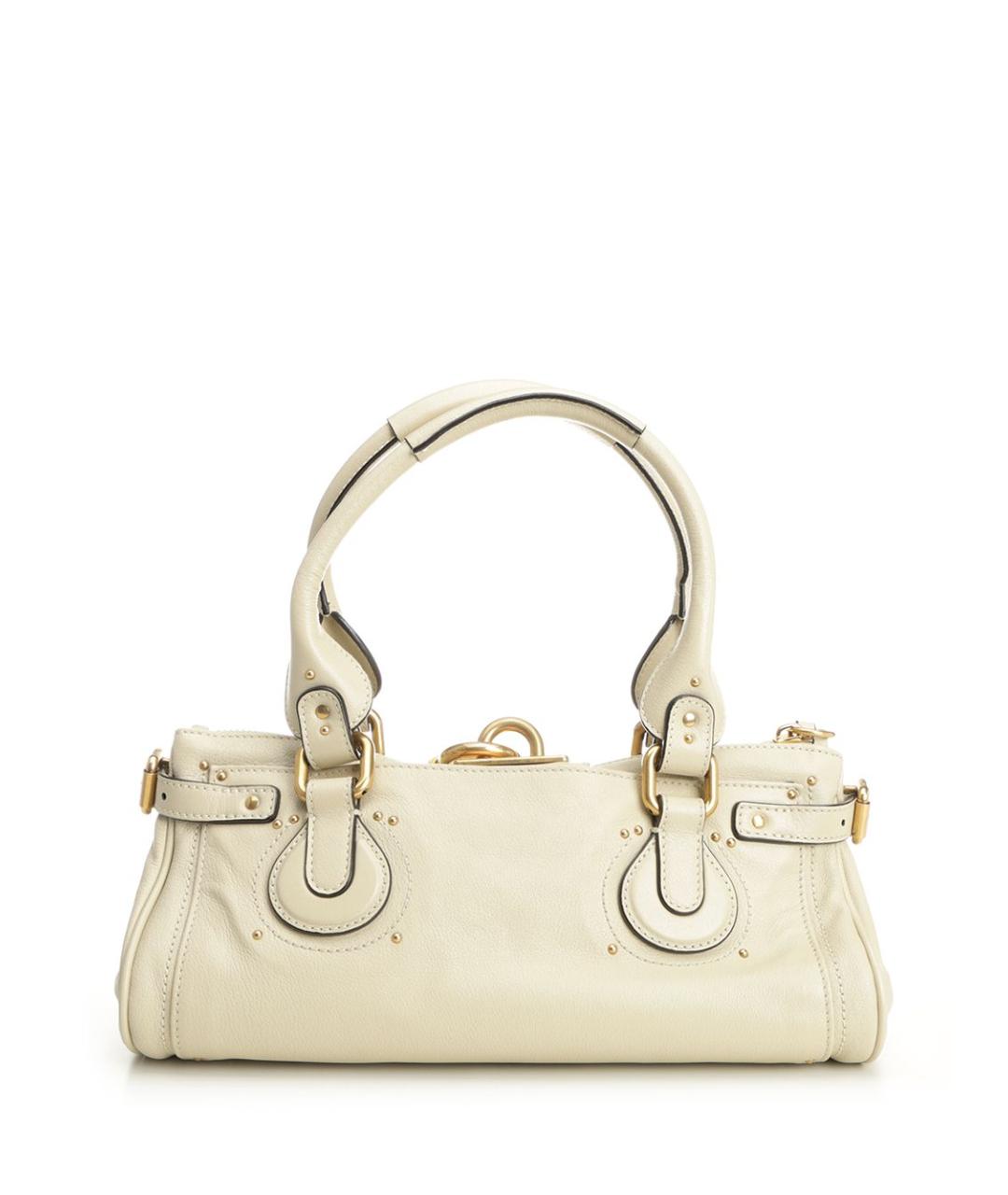 CHLOE Белая кожаная сумка тоут, фото 3