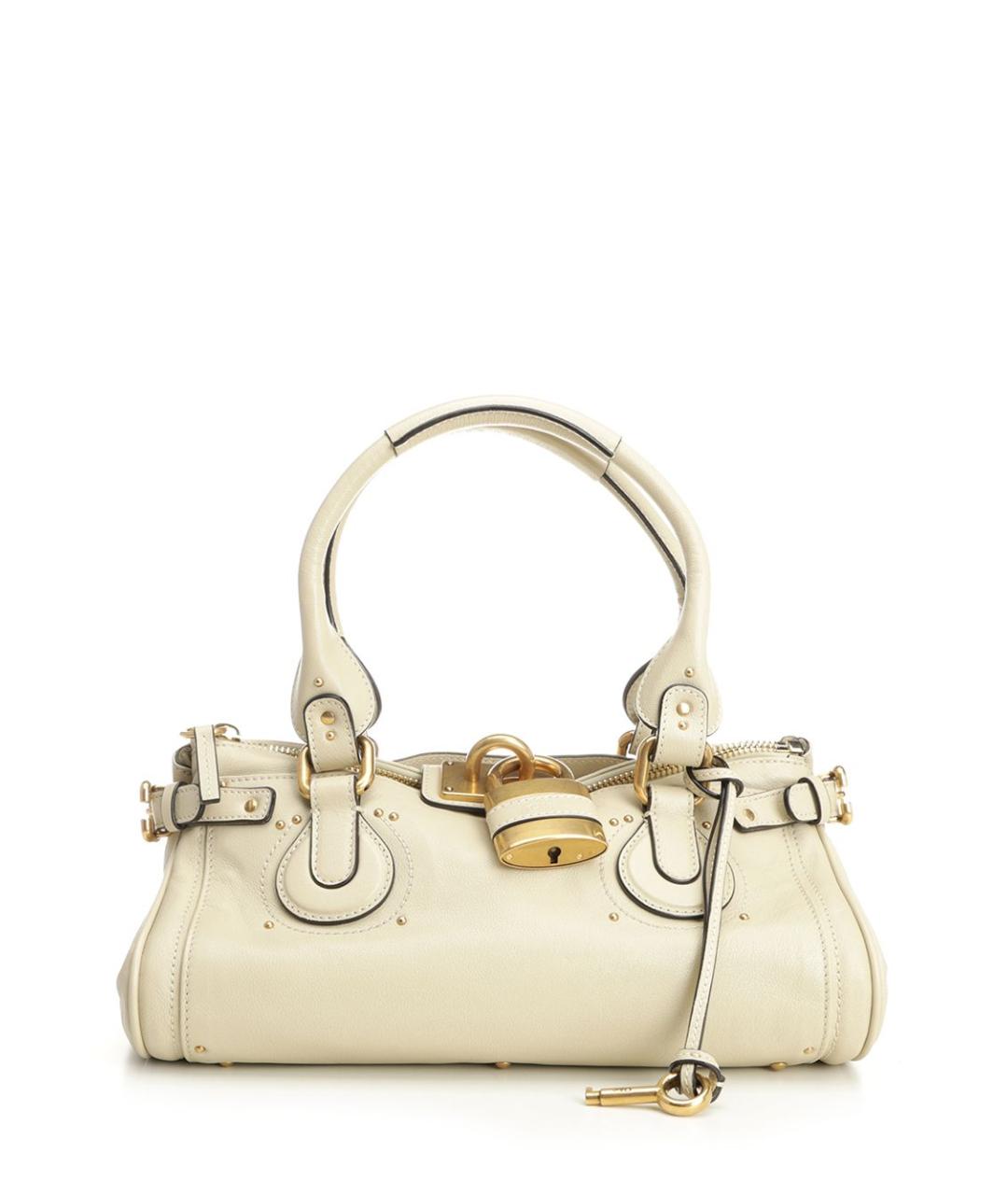 CHLOE Белая кожаная сумка тоут, фото 1
