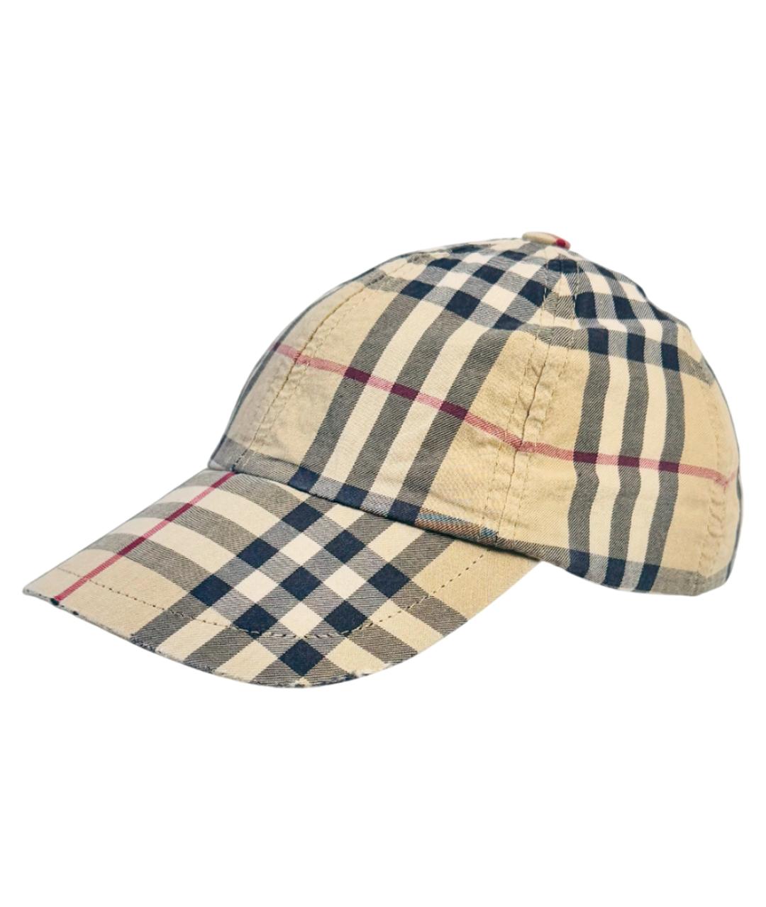BURBERRY Бежевая хлопковая кепка/бейсболка, фото 1