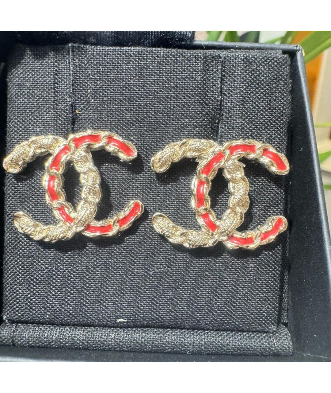 CHANEL Золотые металлические серьги, фото 2